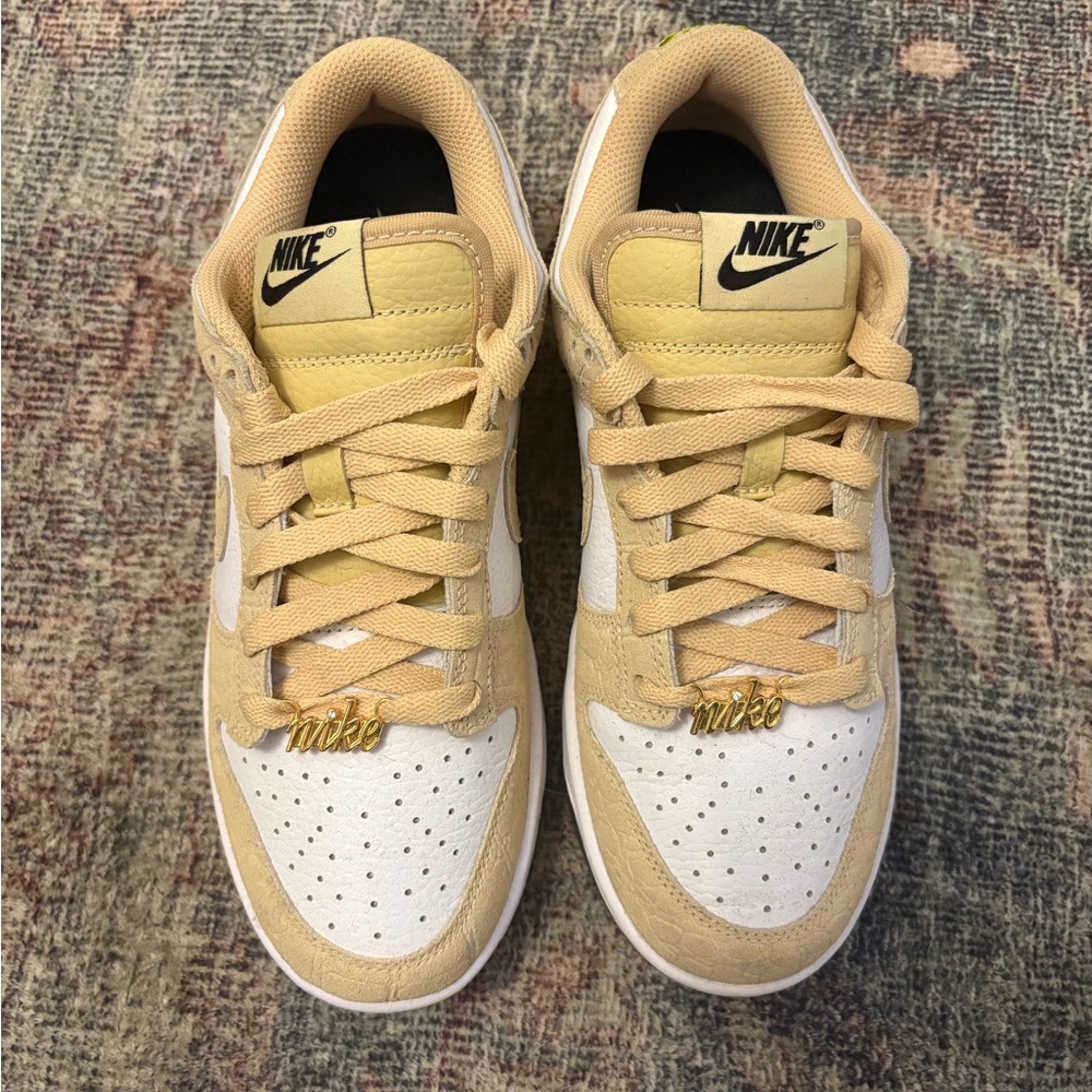 NWT Customized Nike Dunks Tan and White Low-Top Sneakers Size 8 Women’s